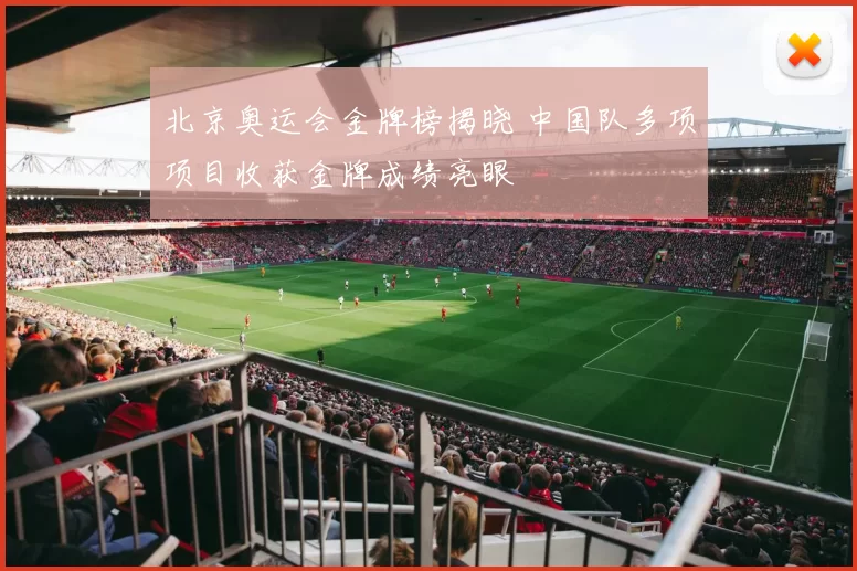 北京奥运会金牌榜揭晓 中国队多项项目收获金牌成绩亮眼